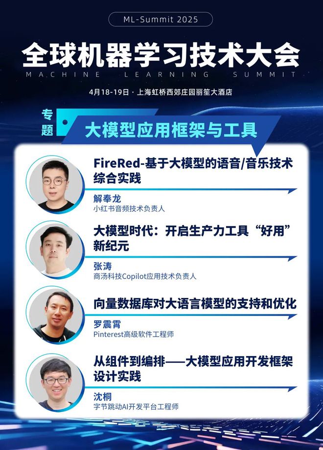 2025 全球机器学习技术大会部分议题揭晓：12 大专题共话大模型、智能体、DeepSeek、工程架构等核心技术！(图8)